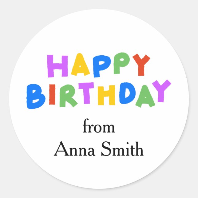 Happy Birthday Customisable Stickers (Front)