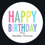 Happy Birthday Customisable Stickers for Gifts<br><div class="desc">You bought the perfect birthday present. Save money and skip the birthday card! Use these stickers to place on the present. These customisable stickers are the perfect way to tag birthday gifts.</div>