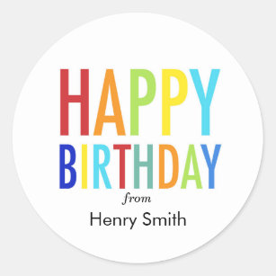 Happy Birthday Customisable Stickers for Gifts