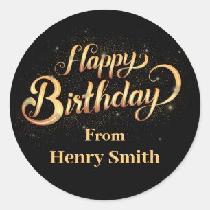 Happy Birthday Customisable Stickers for Gifts