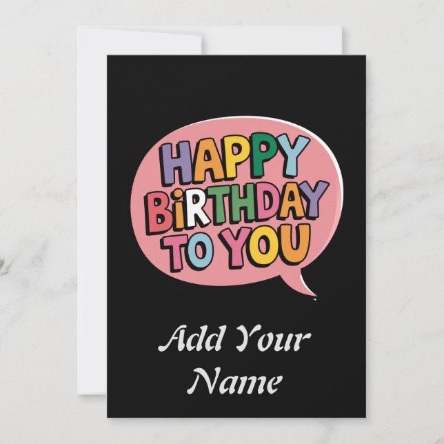 Happy birthday customizable card  (Front)