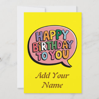 Happy birthday customizable card
