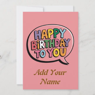 Happy birthday customizable card