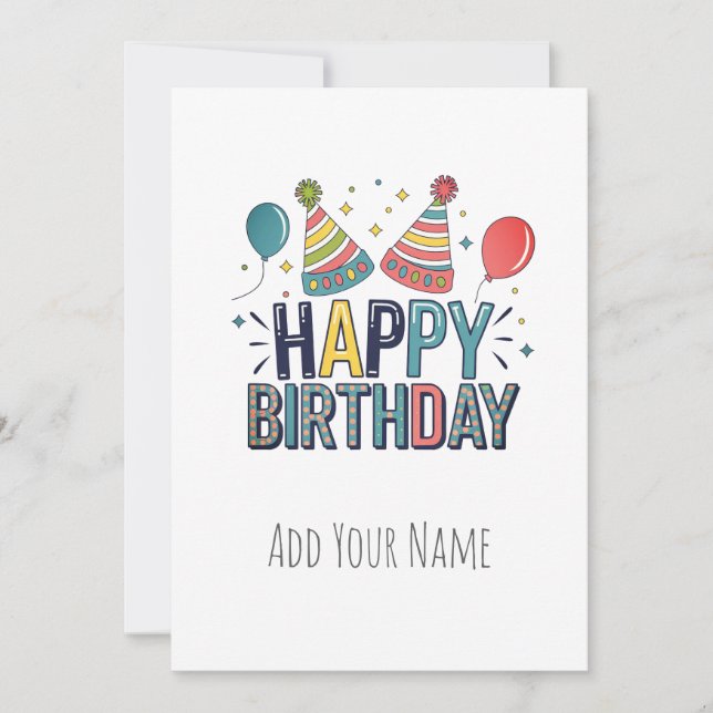 Happy birthday customizable card  (Front)