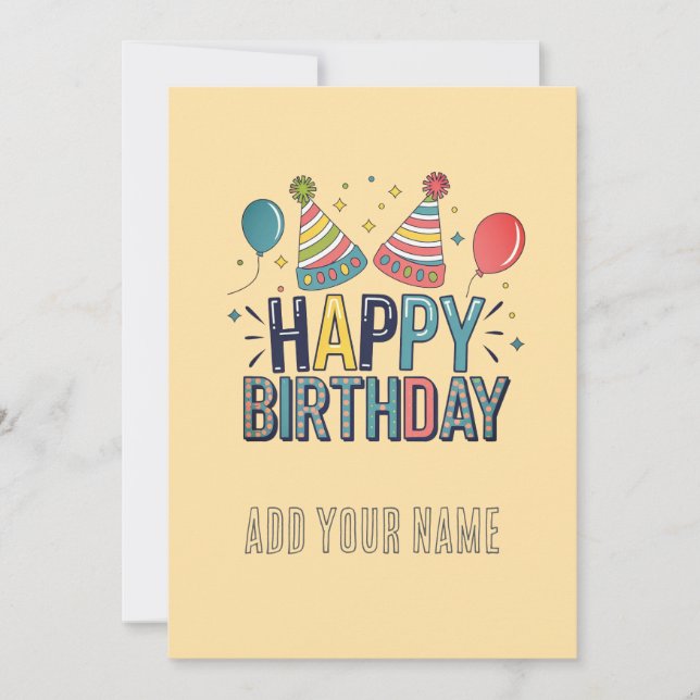 Happy birthday customizable card  (Front)