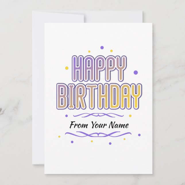 happy birthday customizable holiday card (Front)