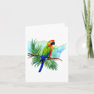 Happy Birthday   Cute AI Generated Macaw Parrot Card