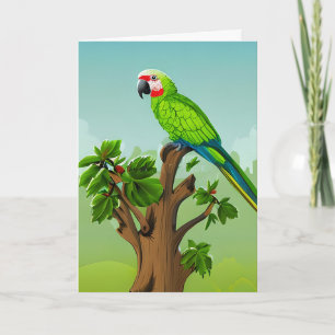 Happy Birthday   Cute AI Generated Macaw Parrot Card