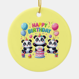 Happy Birthday, cute and fun, Ceramic Tree Decoration