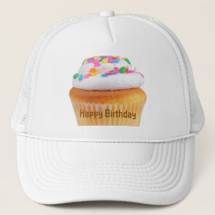 Happy Birthday Cute Cake Adorned Colourful Candies Trucker Hat