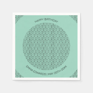 Happy Birthday Cute Coconut Trees silhouette Napkin