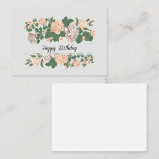 Happy Birthday - Cute Floral Birthday Note Card