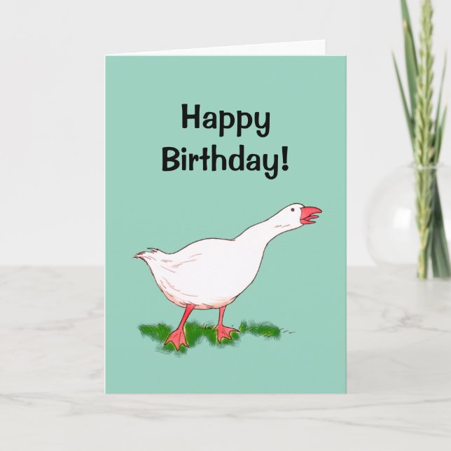 Happy birthday! (cute goose) card (Front)
