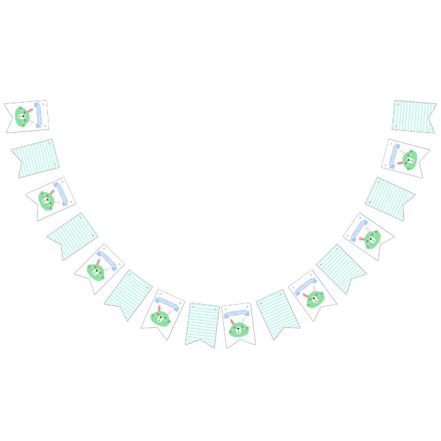 Happy Birthday! | Cute Green Bunny Kids Birthday Bunting (All)