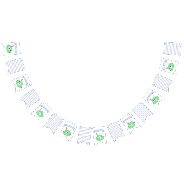 Happy Birthday! | Cute Green Bunny Kids Birthday Bunting (All)