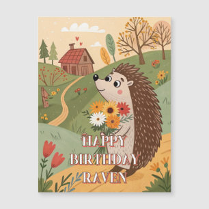 Happy birthday cute hedgehog Magnetic Card