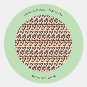 Happy Birthday, Cute Kenyan Leopard Pattern Classic Round Sticker