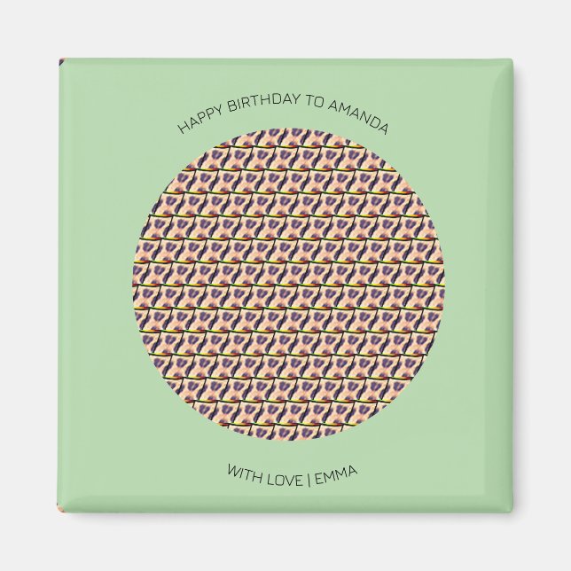 Happy Birthday, Cute Kenyan Leopard Pattern Magnet (Front)