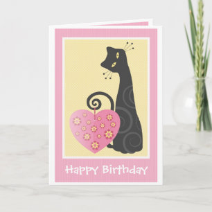 Happy Birthday Cute Kitty Greeting Card