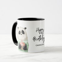 Happy Birthday Cute Panda Cake Personalised Name