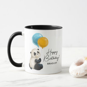 Happy Birthday Cute Panda Personalised Name Mug