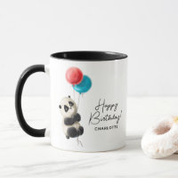 Happy Birthday Cute Panda Personalised Name