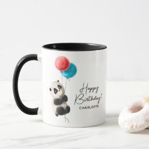 Happy Birthday Cute Panda Personalised Name Mug