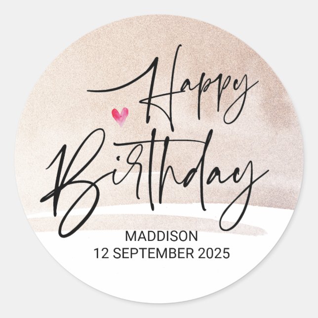 Happy Birthday Cute Party Gifts for Family Friends Classic Round Sticker (Front)
