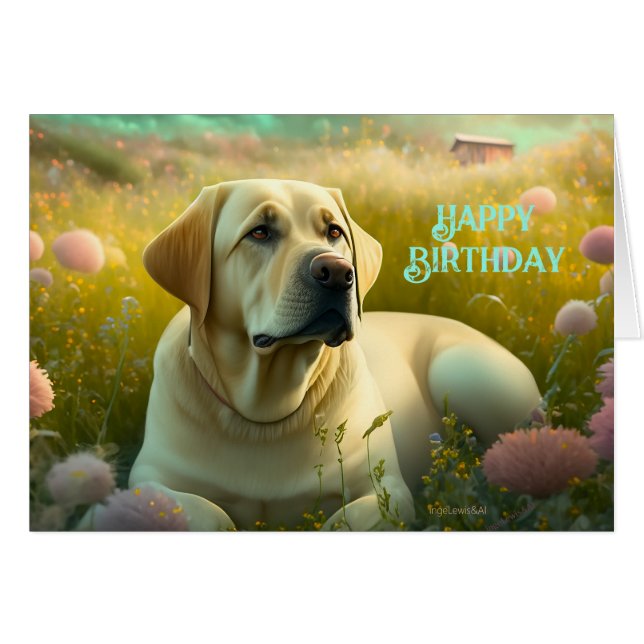 Happy Birthday Cute Pet Labrador Dog Country (Front Horizontal)