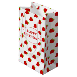 Happy Birthday!   Cute Strawberry Pattern Small Gift Bag