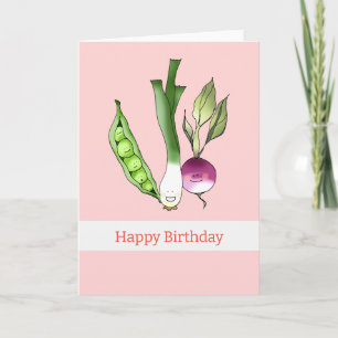Happy Birthday (cute veggies) Card