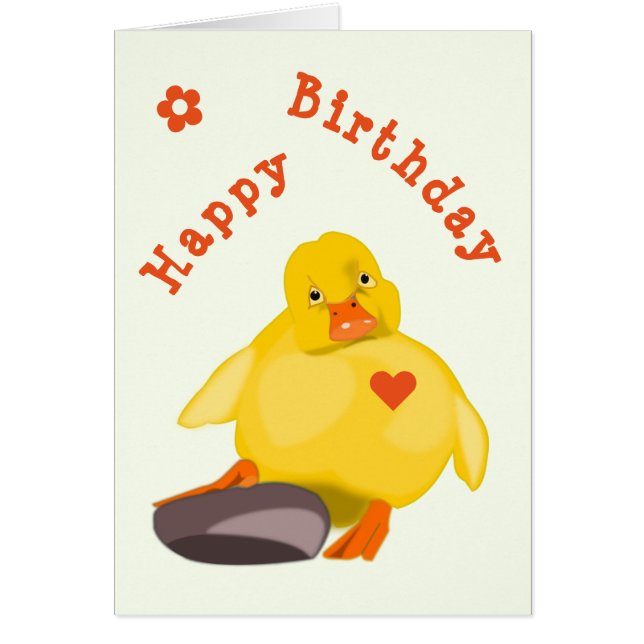 Happy Birthday - Cute Yellow Duck - Fun (Front)