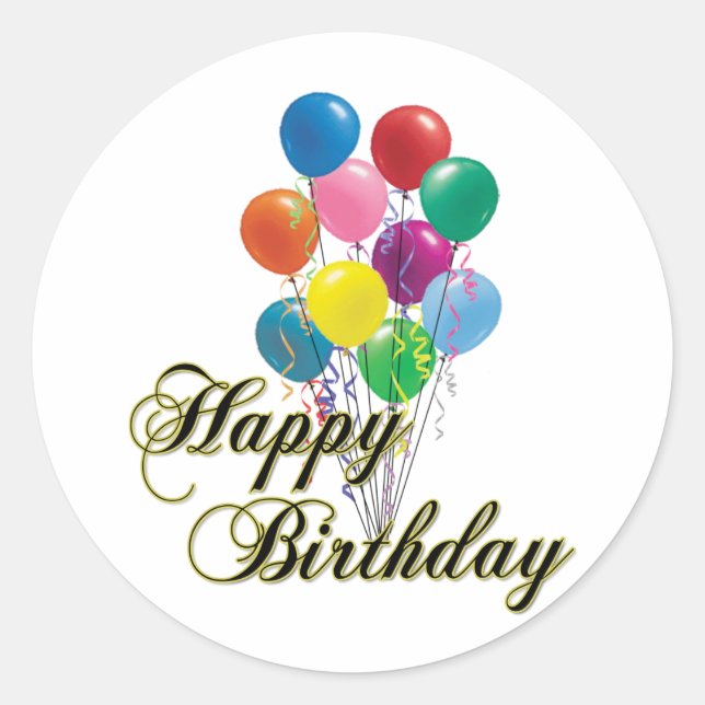 Happy Birthday - D4 Classic Round Sticker (Front)