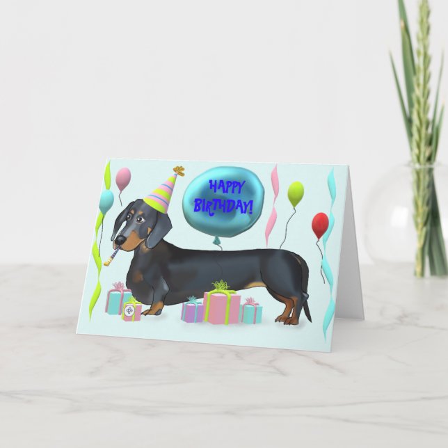 Happy Birthday Dachshund Card (Front)