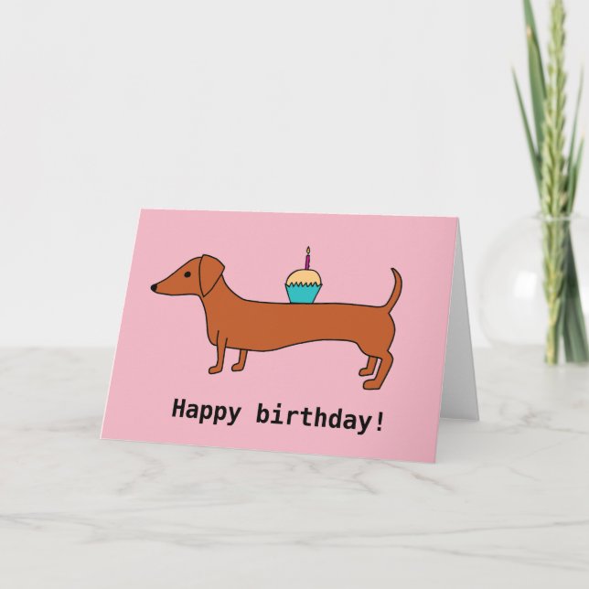 Happy Birthday Dachshund Card (Front)