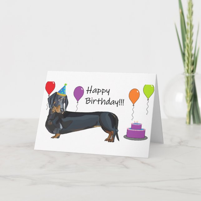 Happy Birthday Dachshund Card (Front)