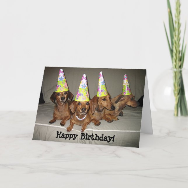 Happy Birthday Dachshund Card (Front)