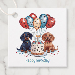 Happy Birthday Dachshund Dogs Favour Tags