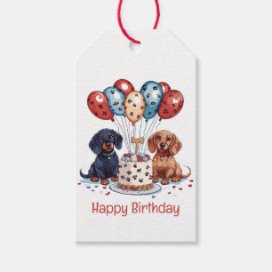 Happy Birthday Dachshund Dogs Gift Tags