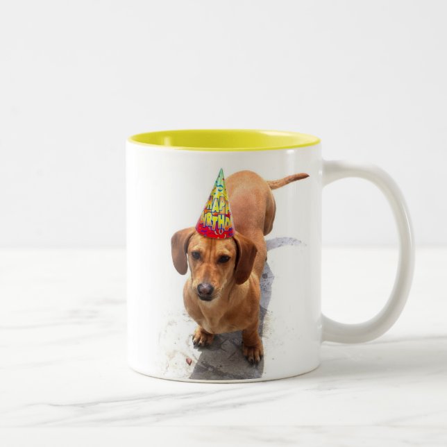 Happy Birthday Dachshund Large Mug (Right)