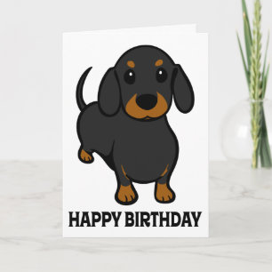 Happy Birthday Dachshund Puppy Dog Note Card