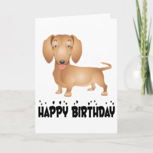 Happy Birthday Dachshund Puppy Dog Note Card