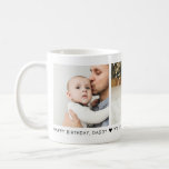 Happy Birthday Dad 3 Photo Personalised Coffee Mug<br><div class="desc">Custom printed coffee mug personalised with your photos and a custom "Happy Birthday, Daddy" message. Add 3 special photos and use the design tools to write your own message for dad's birthday or any occasion. Click customise it to change the text fonts and colours, move things around or add more...</div>