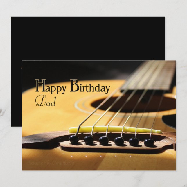 Happy Birthday Dad Acoustic Guitar Announcement (Front/Back)