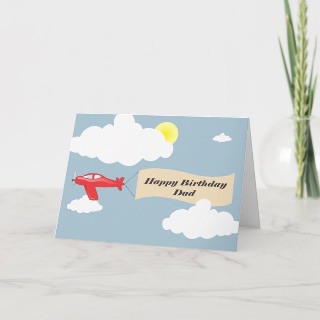 Happy Birthday Dad - Aeroplane Dad Card (Front)