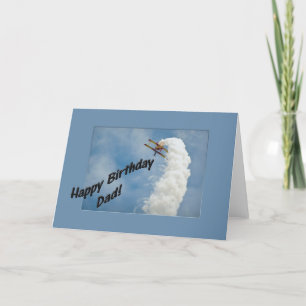 Happy Birthday Dad Aeroplane Flying Upside Down Card