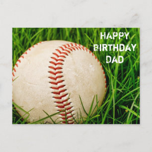 Happy Birthday Dad Baseball Postcard