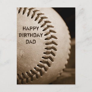 Happy Birthday Dad Baseball Postcard
