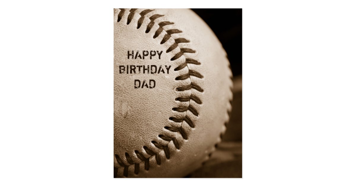 Happy Birthday Dad Baseball Postcard | Zazzle.co.uk