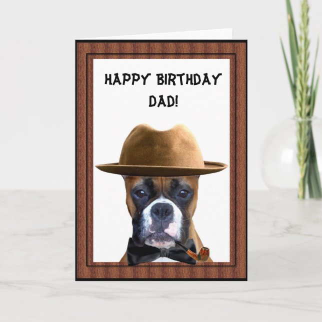 Happy Birthday dad boxer greeting card (Front)